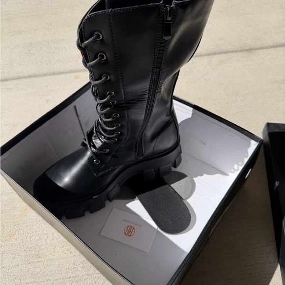 Black Combat & Moto Boots - Picture 2 of 6